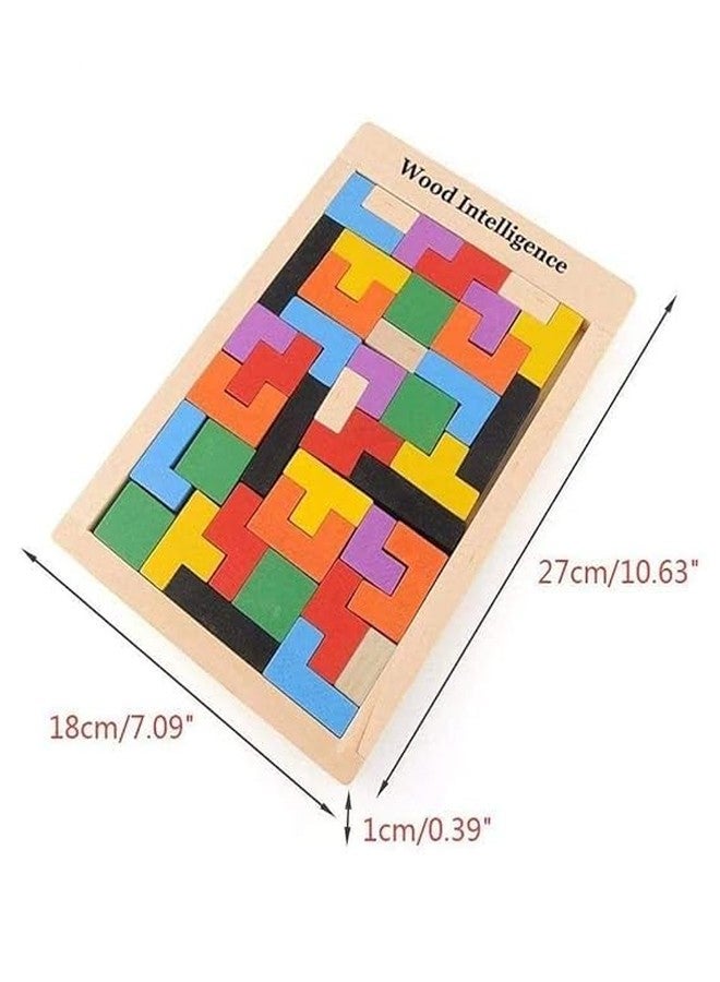 Pluspicks Mini Travel Wooden Jigsaw Puzzle Game for Kids, Creative Educational Intelligence Brain Games for Kids of 3 to 6 Years, Russian Puzzle Block - Image 2